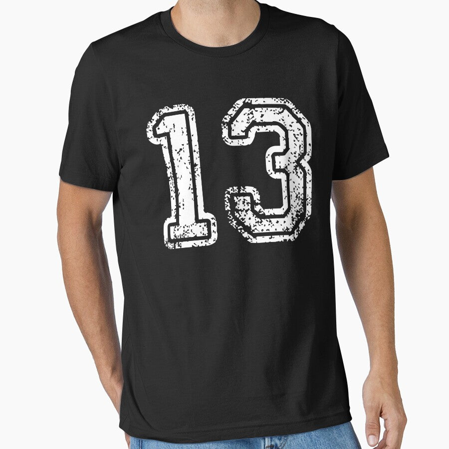 Sport Team Jersey 13 T Shirt Football Soccer Baseball Hockey Basketball Thirteen 13 013 Number by arcadetoystore