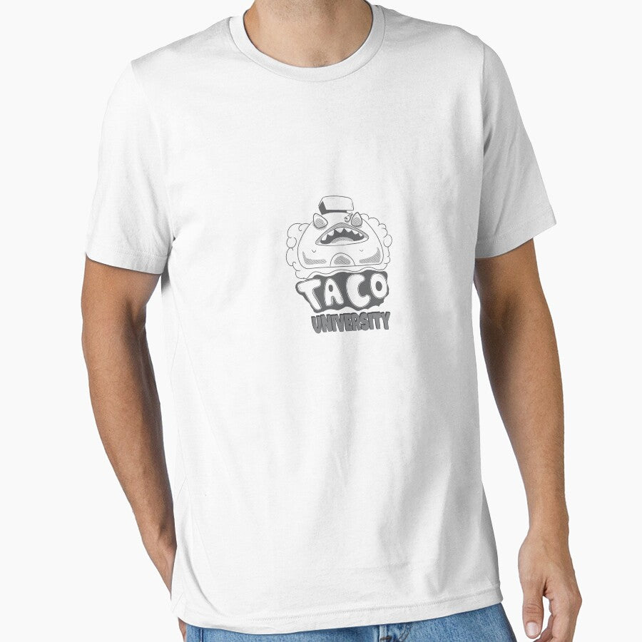 Taco University – Funny Taco Lover Cartoon Food Illustration by Loneliillustrat