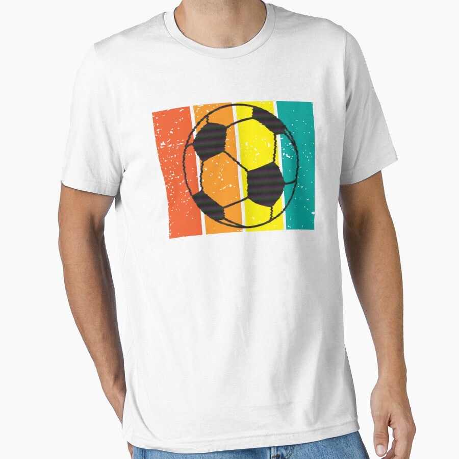 soccer vintage summer color retro glitch football design by Panda  Art