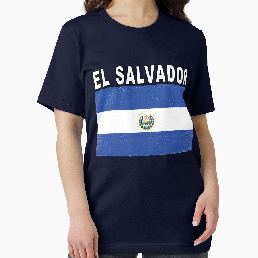 El Salvador Distressed Flag Game Team Design by merchhost