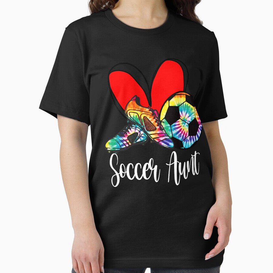 Tie Dye Soccer Aunt Bow Tee by LarryMBrown