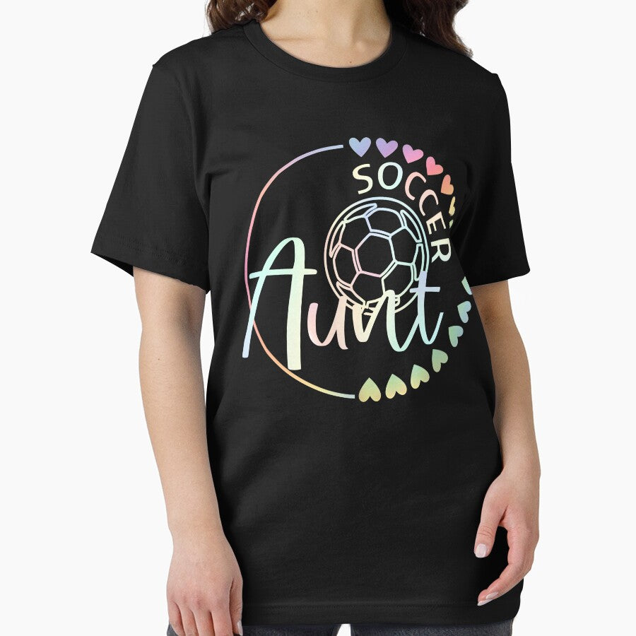 Pastel Rainbow Soccer Aunt T-Shirt by LarryMBrown