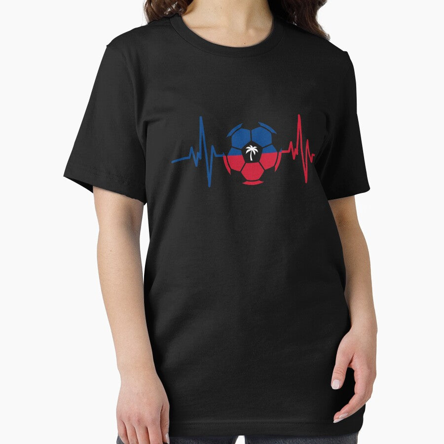 Haiti Soccer Heartbeat Haitian Pride Fan by SofenArt