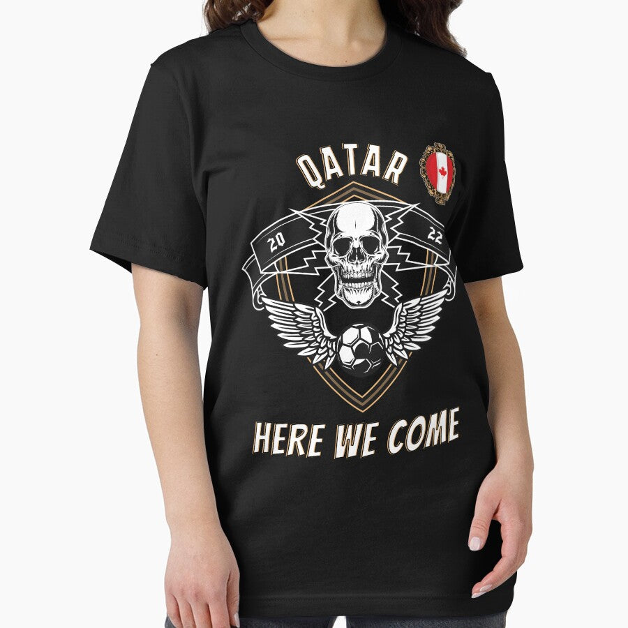 Qatar Here We Come Canada Vintage 2022 For Soccer Supporters Men Women by JooArtPrints  ★★★★★