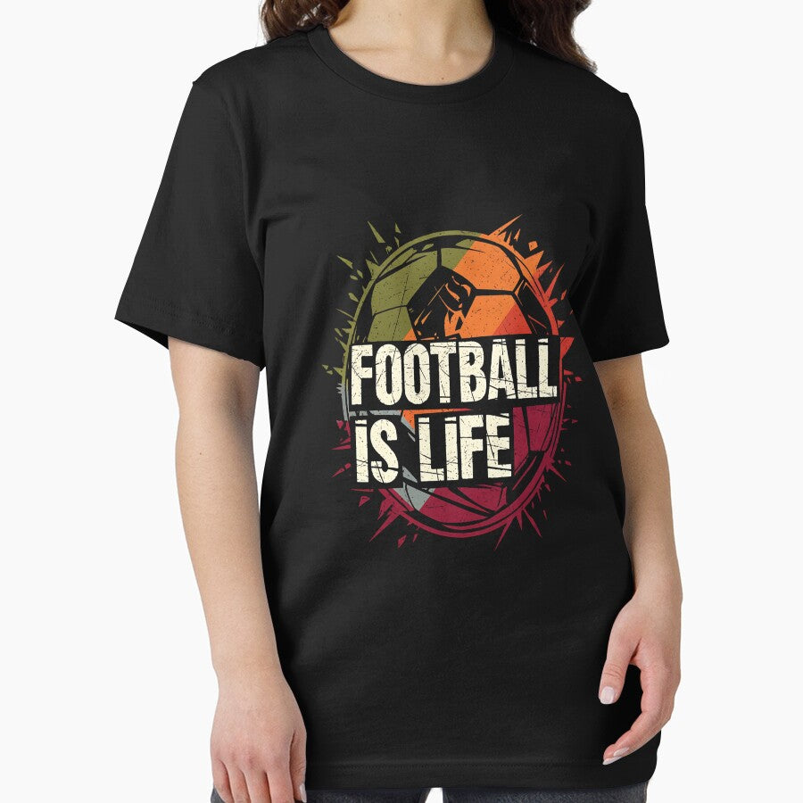 Football Is Life – Grunge Vintage Soccer Ball Graphic Design by Dhakagallere