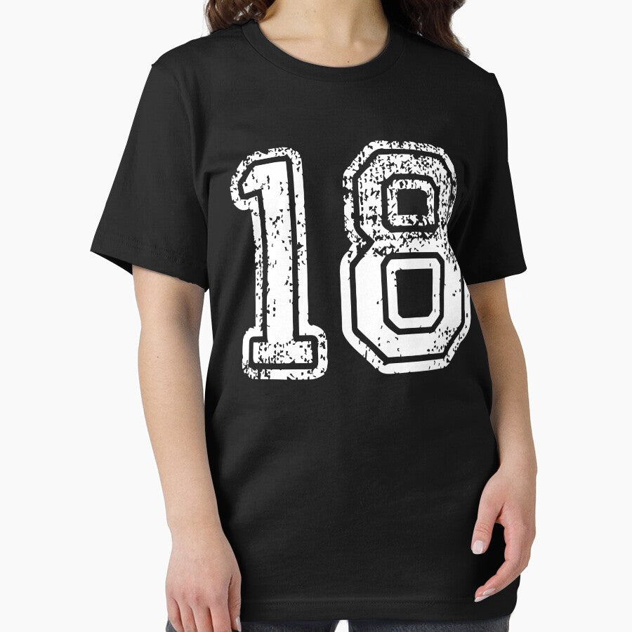 Sport Team Jersey 18 T Shirt Football Soccer Baseball Hockey Basketball Eighteen 18 018 Number by arcadetoystore
