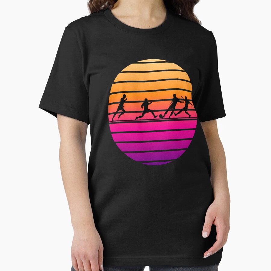 Soccer Players Retro Sunset Vintage Colors - Soccer T-Shirt by world-of-things