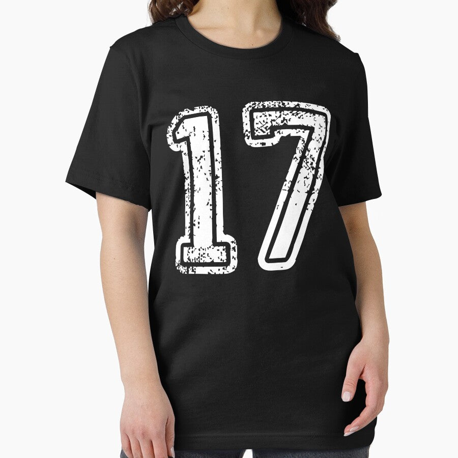 Sport Team Jersey 17 T Shirt Football Soccer Baseball Hockey Basketball Seventeen 17 017 Number by arcadetoystore