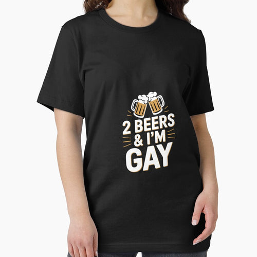 2 Beers & I'm Gay Beer Drinking Quote Sayings LGBTQ by BeetleMalon