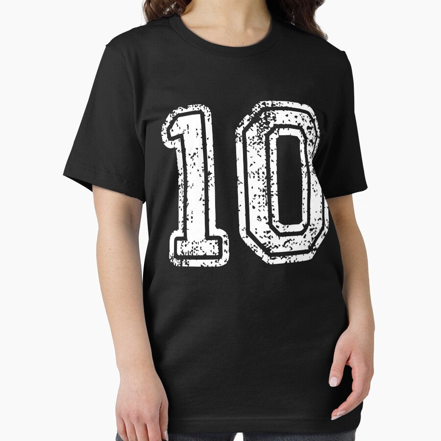 Sport Team Jersey 10 T Shirt Football Soccer Baseball Hockey Basketball Ten 10 010 Number by arcadetoystore