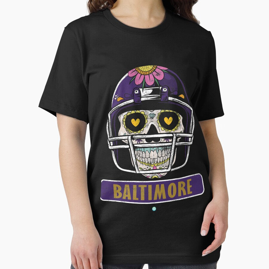 American Football - Baltimore Skull Football Gift by woormle