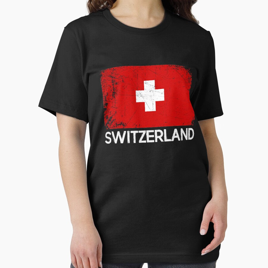 Swiss Flag Design | Vintage Made In Switzerland Gift by melsens