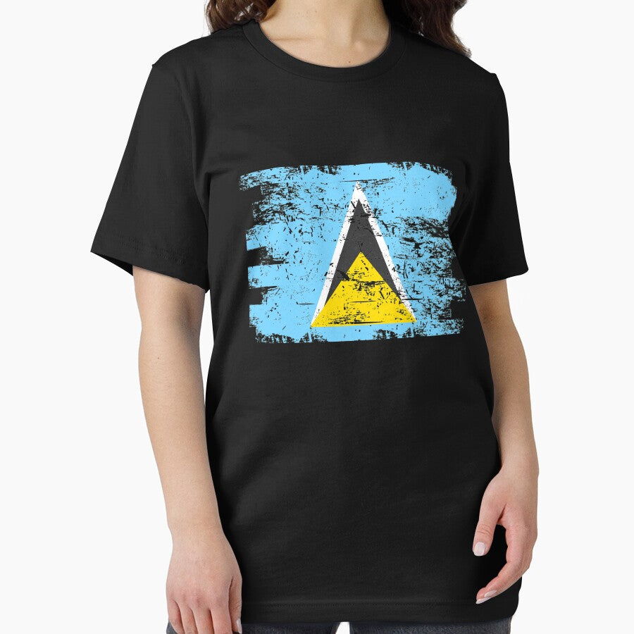 Saint Lucia Flag Gift Country Patriotic Travel Shirt Americas Light by threadsmonkey