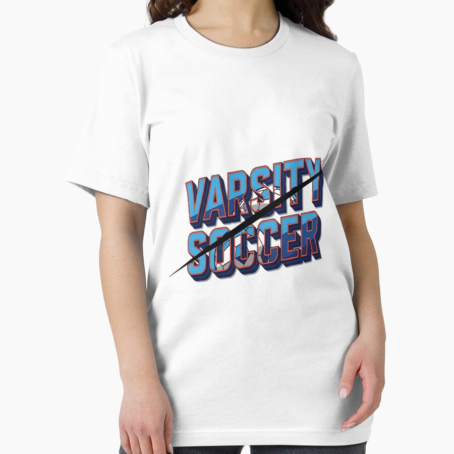Varsity Soccer 3D Typography T-Shirt – Bold Athletic Sports Design by Dhakagallere