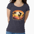 Soccer Player Silhouette Sunset Palm Trees – Retro Vintage Football Art | Soccer Lover Gift by irfanshikh