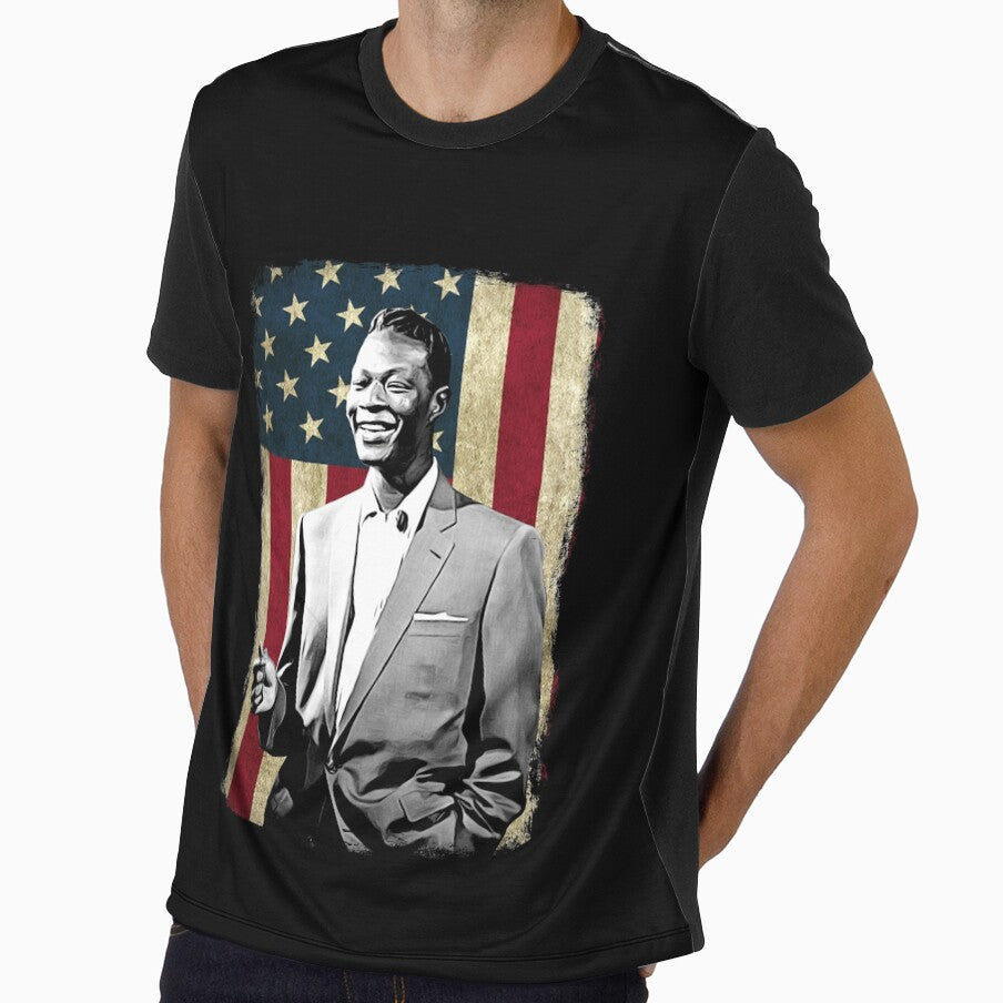 Vintage American Flag Nat King Cole Legend by naudzwijsen