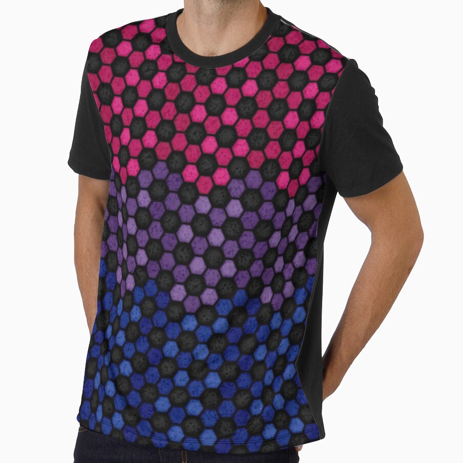 Seamless Football Pattern in Bisexual Pride Flag Colors by LiveLoudGraphic