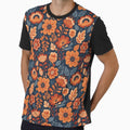 Oversized Graphic Flowers – Rust Red, Navy & Beige Seamless Design by VelloomStore
