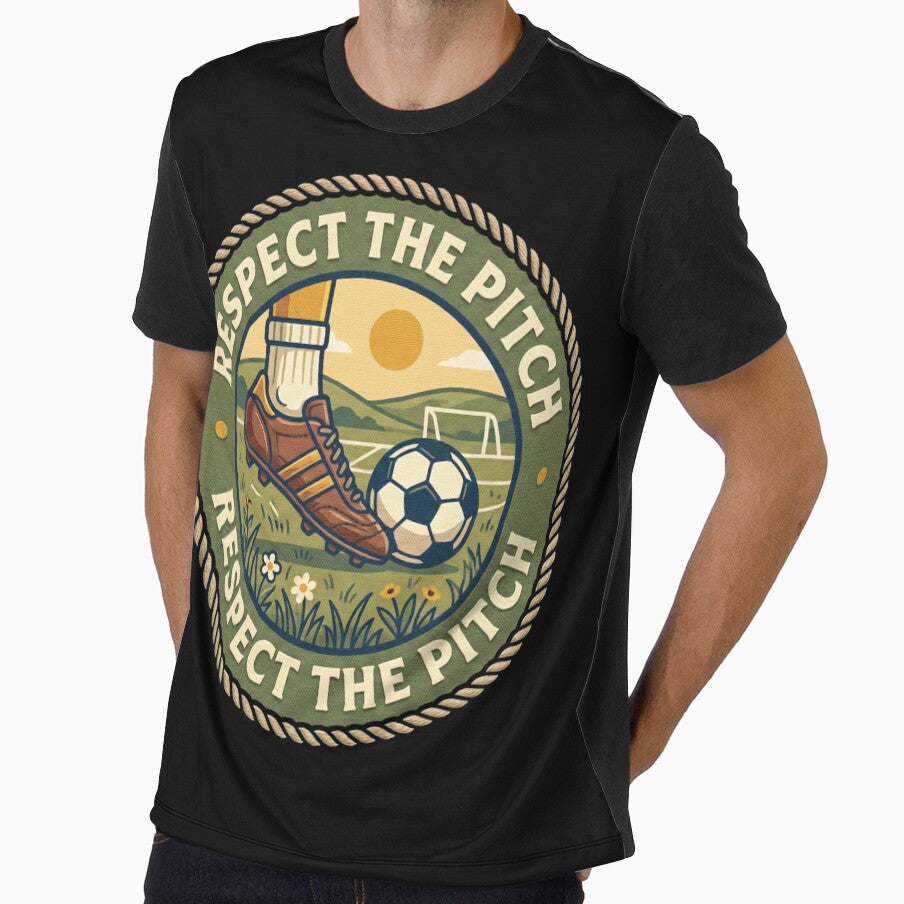 Respect The Pitch Vintage Soccer Badge Shirt by TeNovaStudio