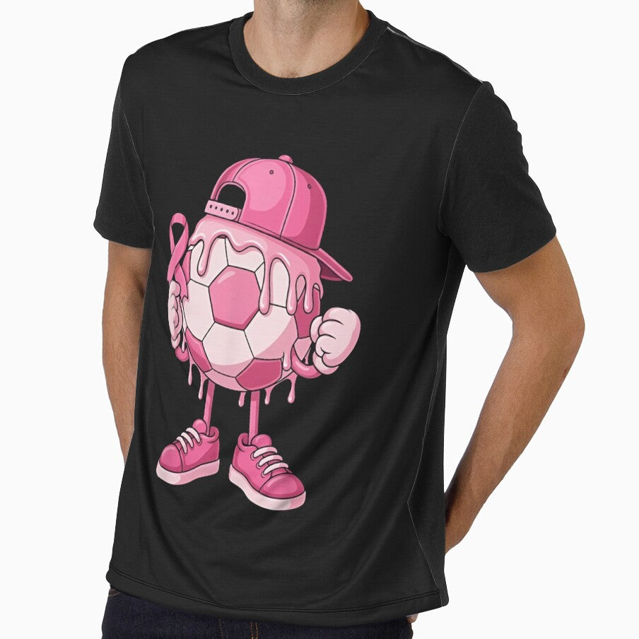 Pink Soccer Ball Breast Cancer Awareness T-Shirt by LarryMBrown
