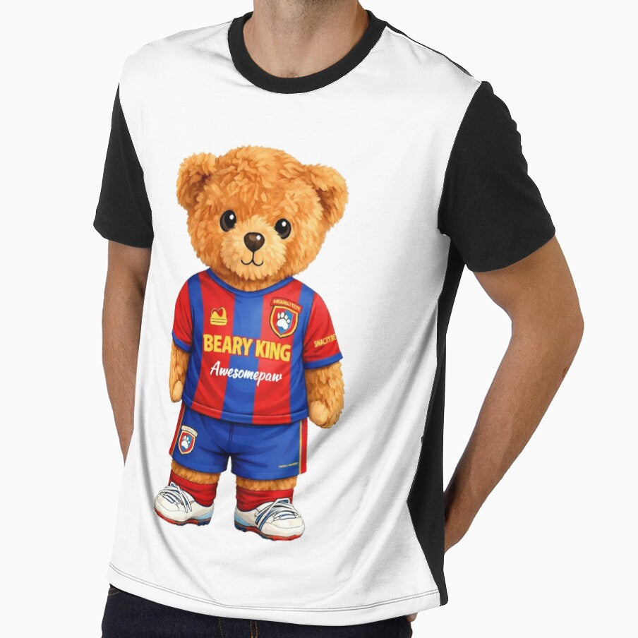 "Beary King" Cute Soccer Player Teddy Bear - Red and Blue Football Team Art ⚽ by CuteBear87