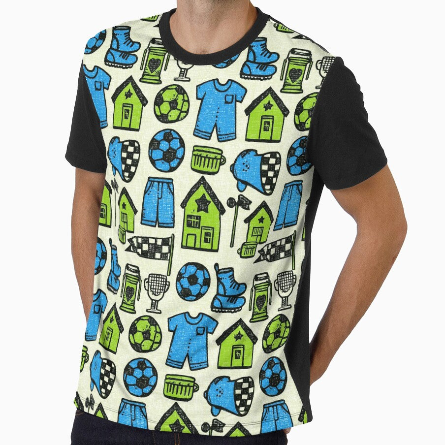 Classic Match Day Yellow Doodle Pattern by Piotrek0001