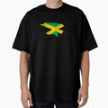 Jamaica Flag map tshirt distressed vintage by farhanhafeez