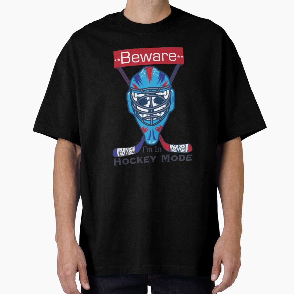 American Skull Hockey - Funny Beware I M In Hockey Mode Skull by NawalMagdy