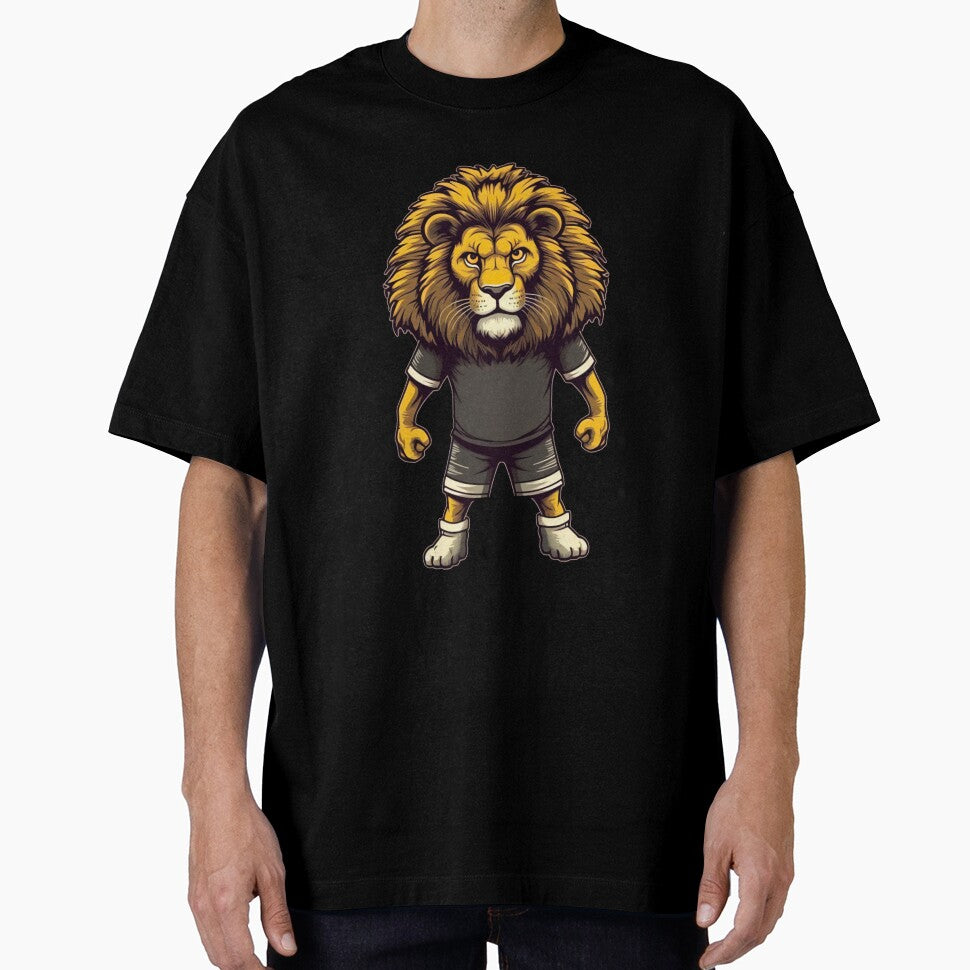 Lion, sport, soccer, football, fun, colorful, cartoon, vintage, grunge by Brewyart Creative Design