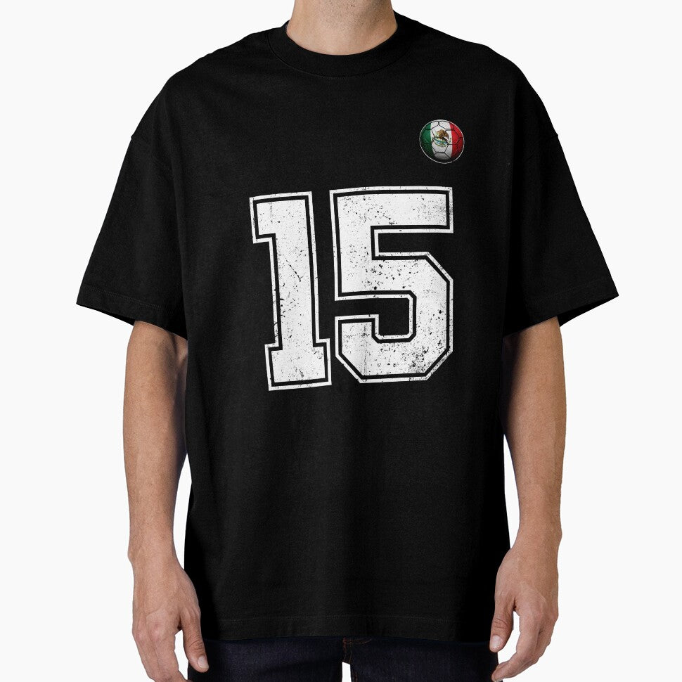 Number 15 Mexico Flag Football Fan by BernoNickel