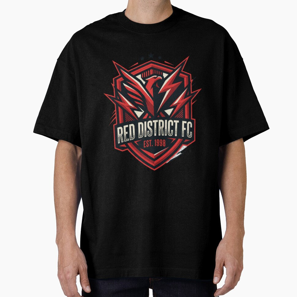 Red District FC Football Streetwear Crest Logo by WOHAMMAD