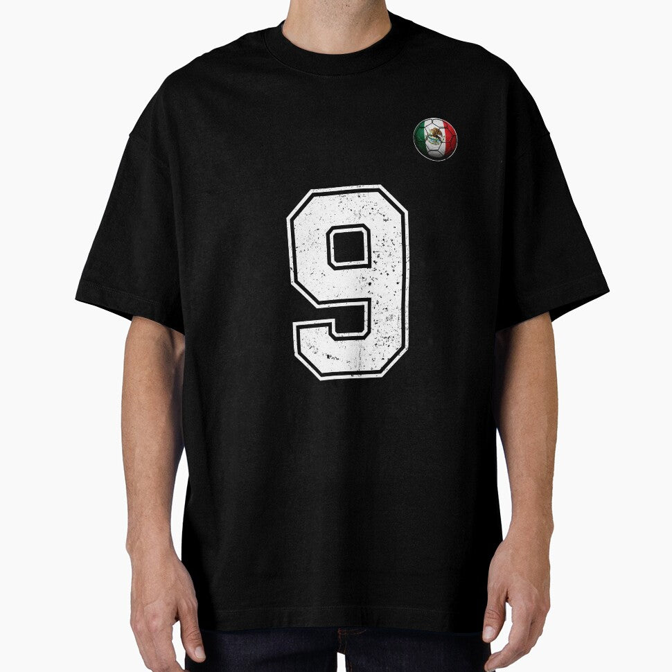 Number 9 Mexico Flag Football Fan by BernoNickel