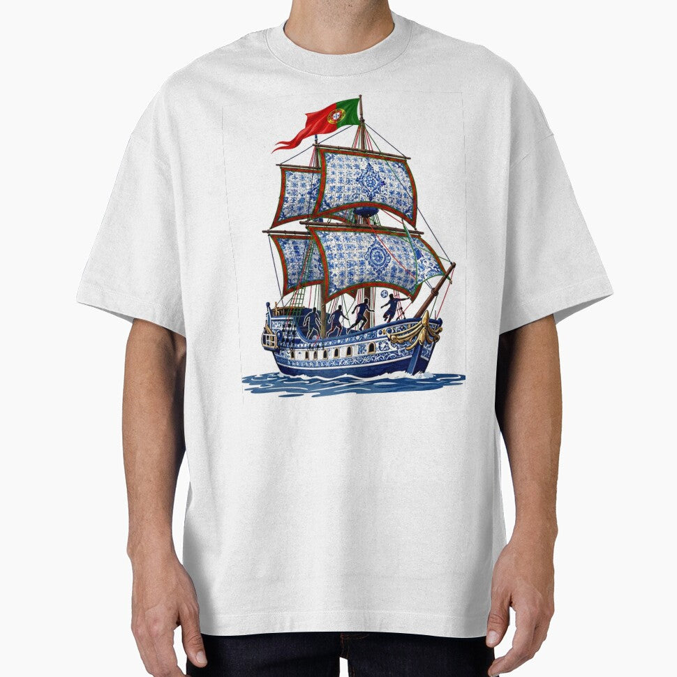Portuguese Soccer Heritage - Nautical Azulejo Caravel Art by pixelandpassionart