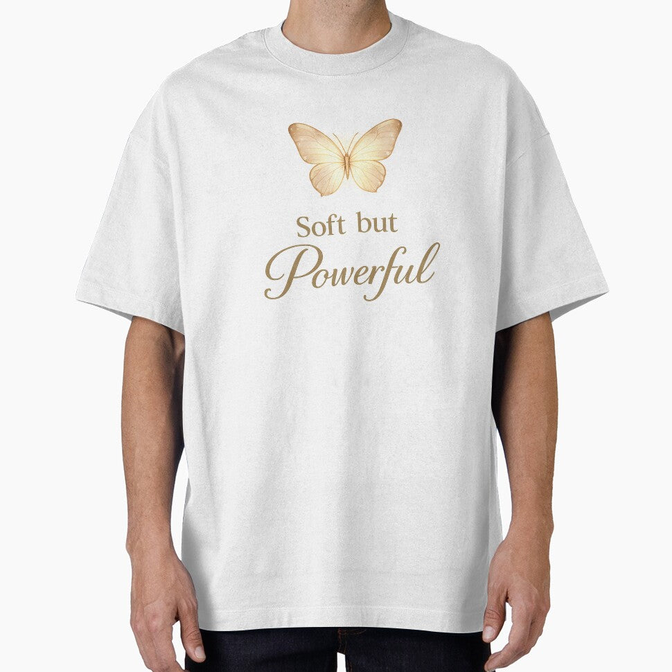 Soft but Powerful Butterfly Minimal Aesthetic Feminine Quote by DreamelleStudio