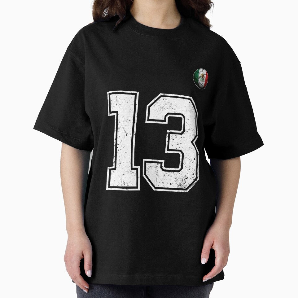 Number 13 Mexico Flag Football Fan by BernoNickel
