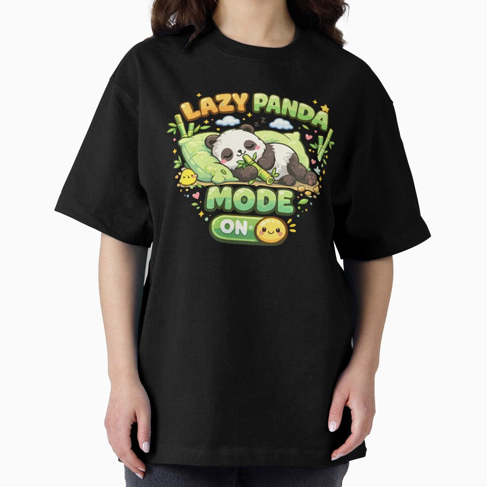 Lazy Panda Mode ON – Cute Kawaii Sleeping Panda Relax Meme T-Shirt by DarojadNR