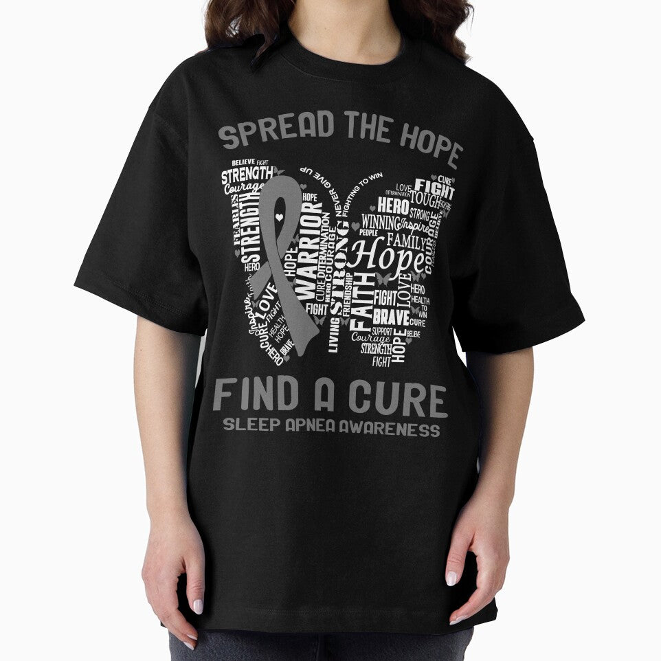 Butterfly Ribbon Spread The Hope Find A Cure Sleep Apnea Awareness by Tadmab