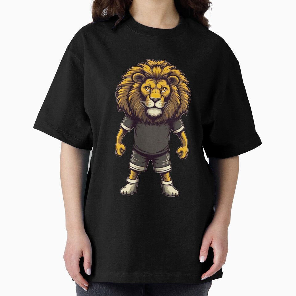 Lion, sport, soccer, football, fun, colorful, cartoon, vintage, grunge by Brewyart Creative Design
