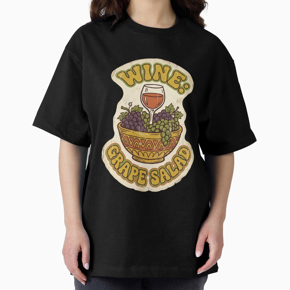 Wine Technically A Grape Salad Retro 70s Groovy Wine by JaphstarCreatives