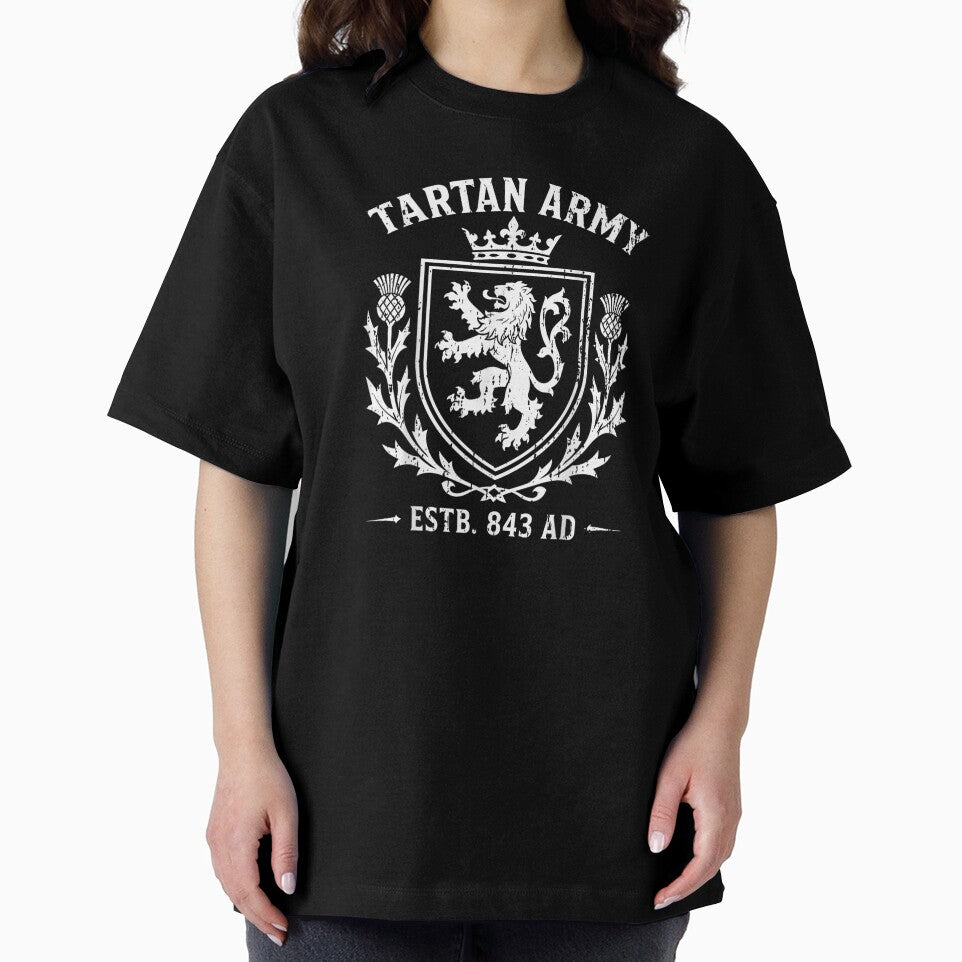 Tartan Army Established 843 AD Scotland Pride Crest Vintage Design by Taniyah Gomes