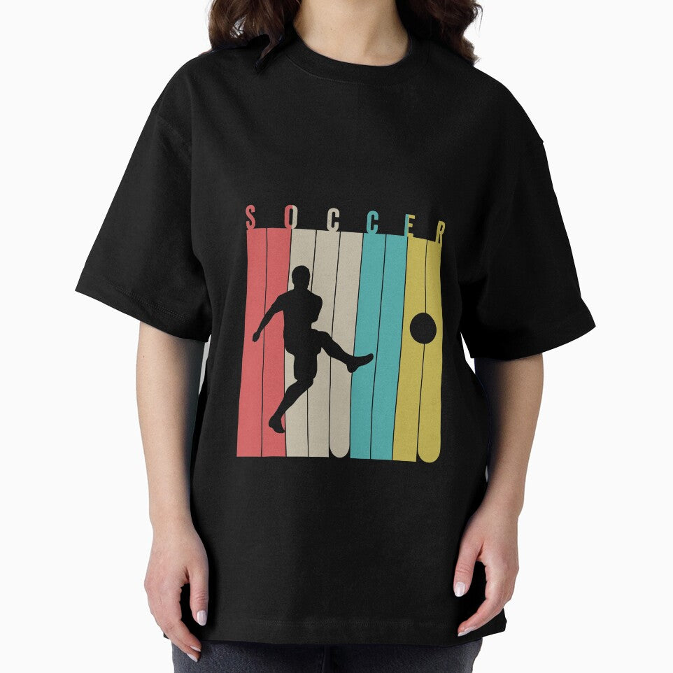 Soccer Silhouette Retro Vintage Style by Mesyo