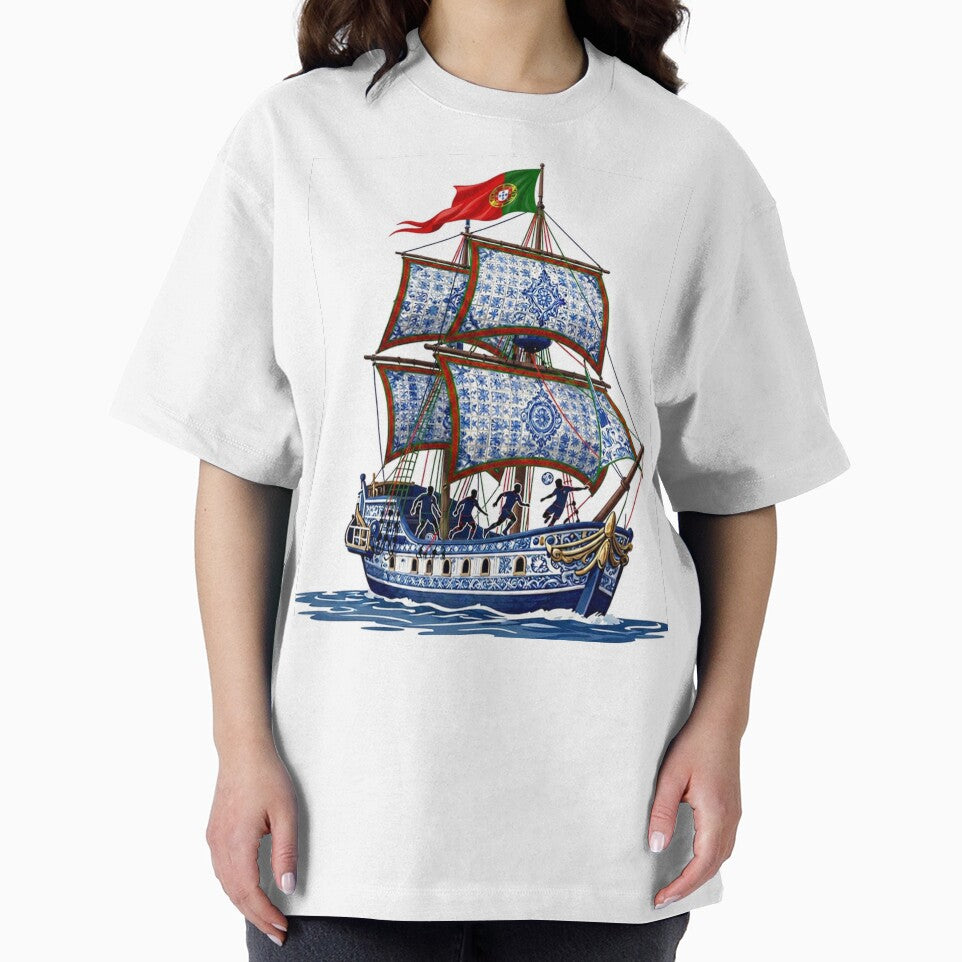 Portuguese Soccer Heritage - Nautical Azulejo Caravel Art by pixelandpassionart