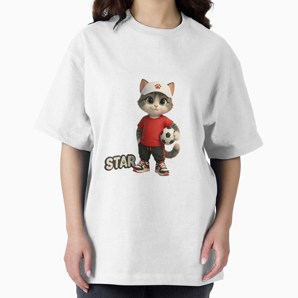 ​Cute Cartoon Soccer Cat Mascot with "STAR" Text by Rasha-flow