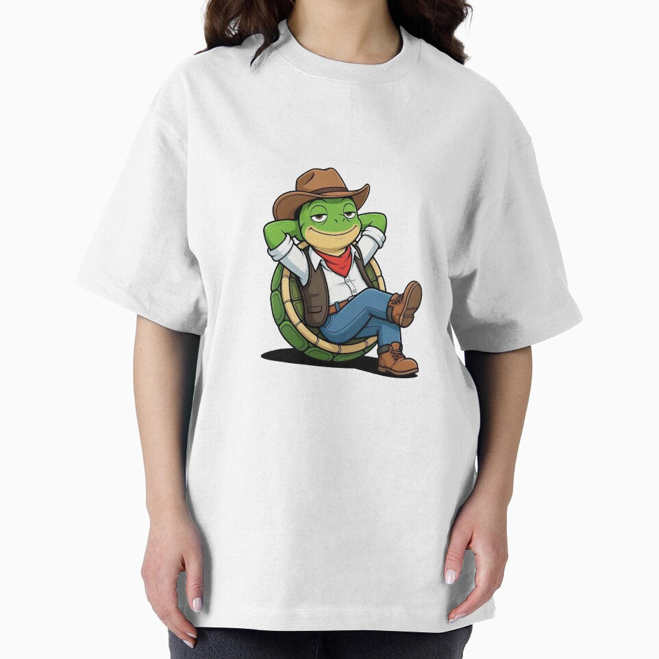 Relaxed Cowboy Turtle Chilling - Funny Western Animal by Threadnovax