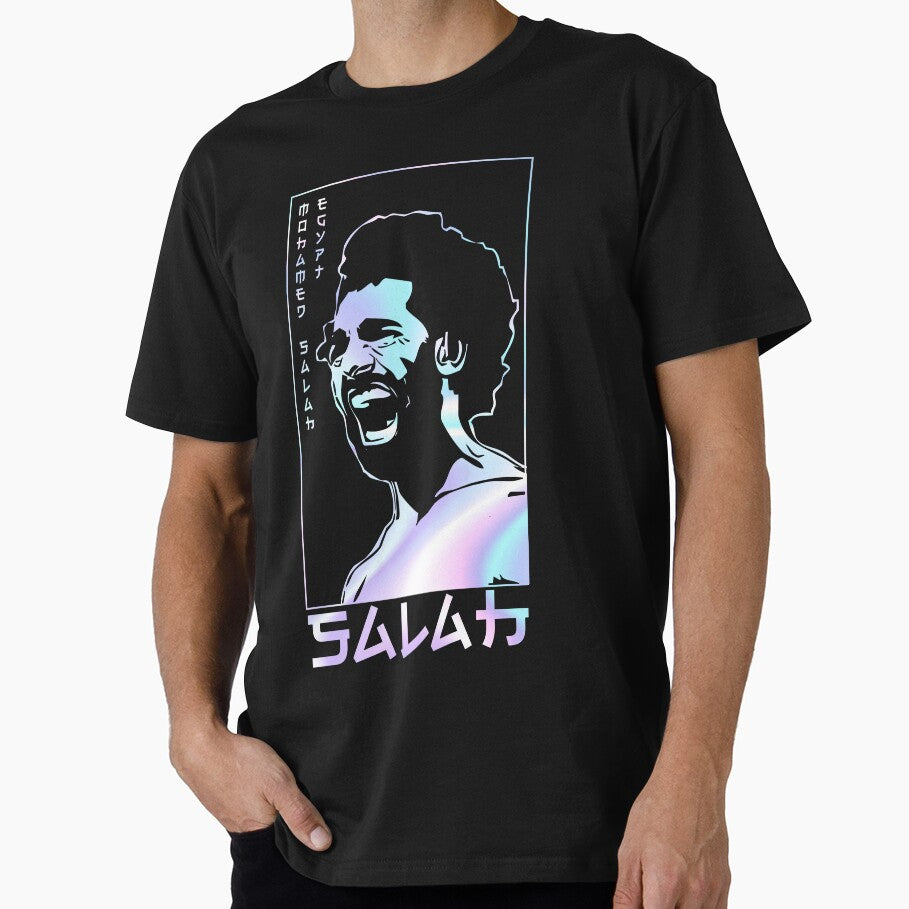 Mo Salah Holographic Style Portrait art illustration by 442workshop