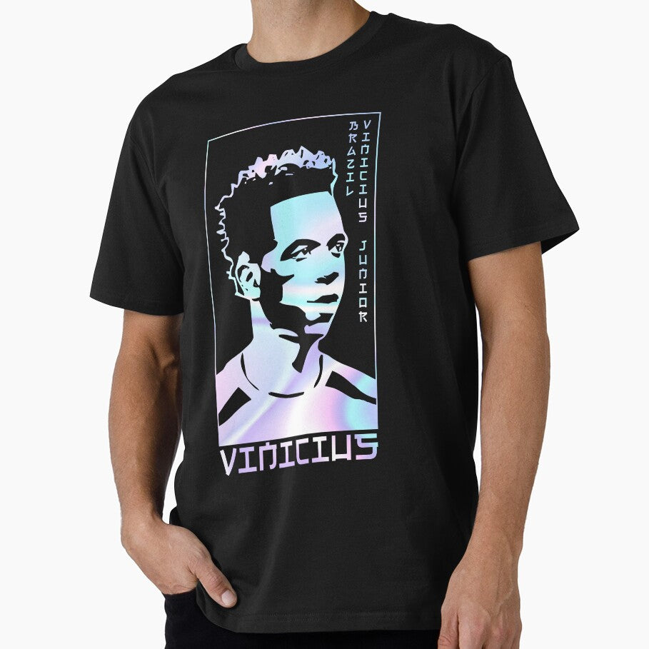 Vinicius Junior Vini Jr. holographic Style Portrait art illustration by 442workshop