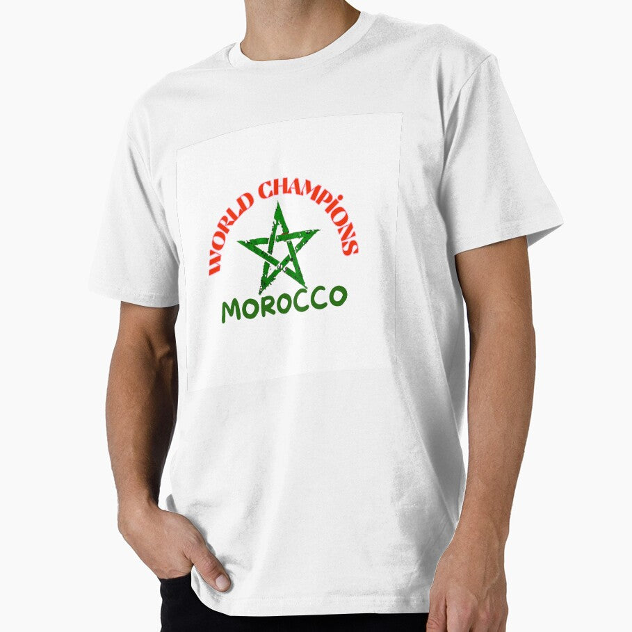 Vintage Grunge Morocco Flag T-Shirt | World Champions Moroccan Pride Tee by ouhashop