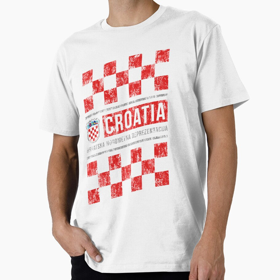 Croatia Checkered Home Style Jersey T-shirt by JNicheMerch2018