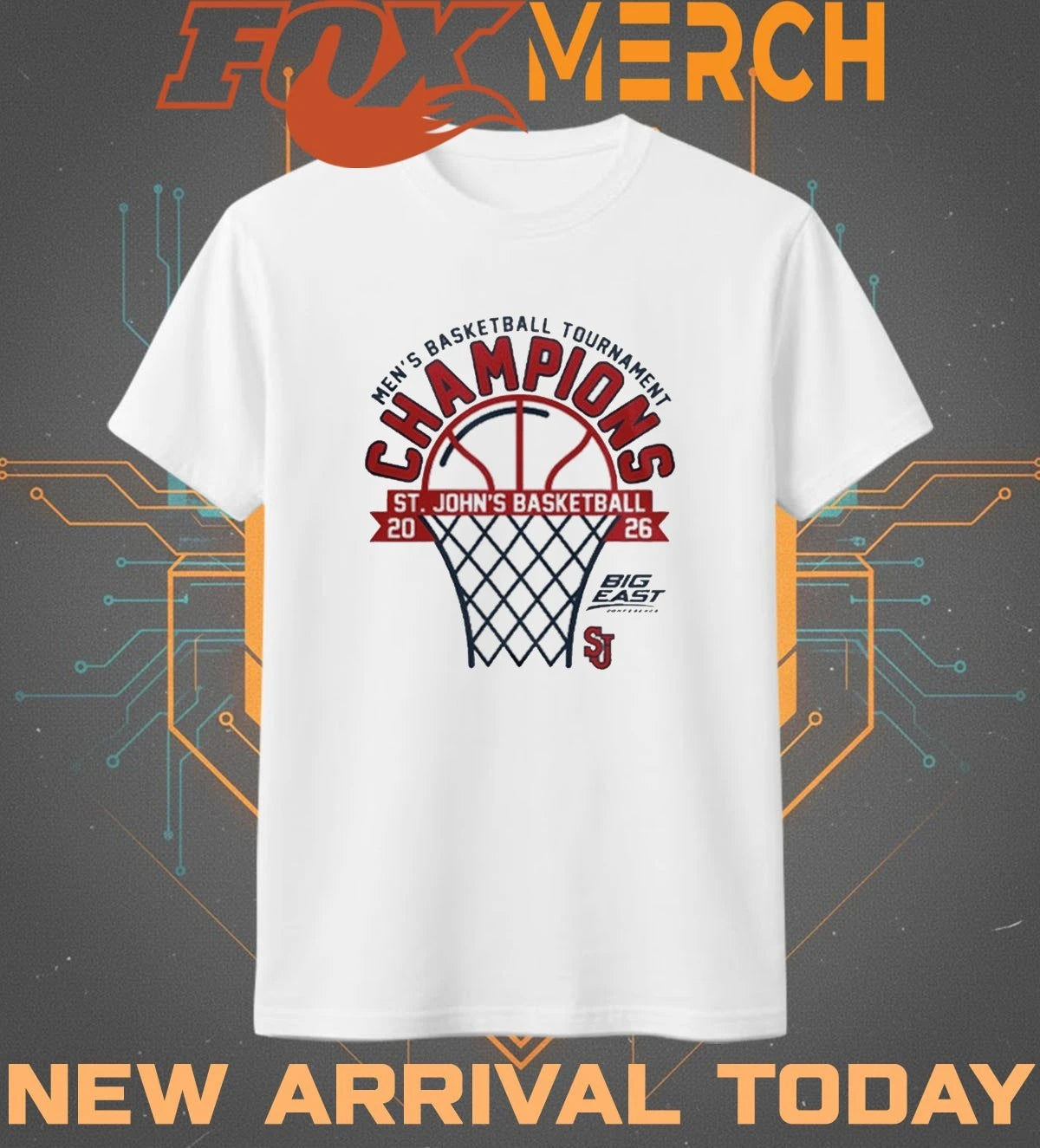 St John’s Red Storm 2026 Men’s Basketball Tournament Champions t-shirt