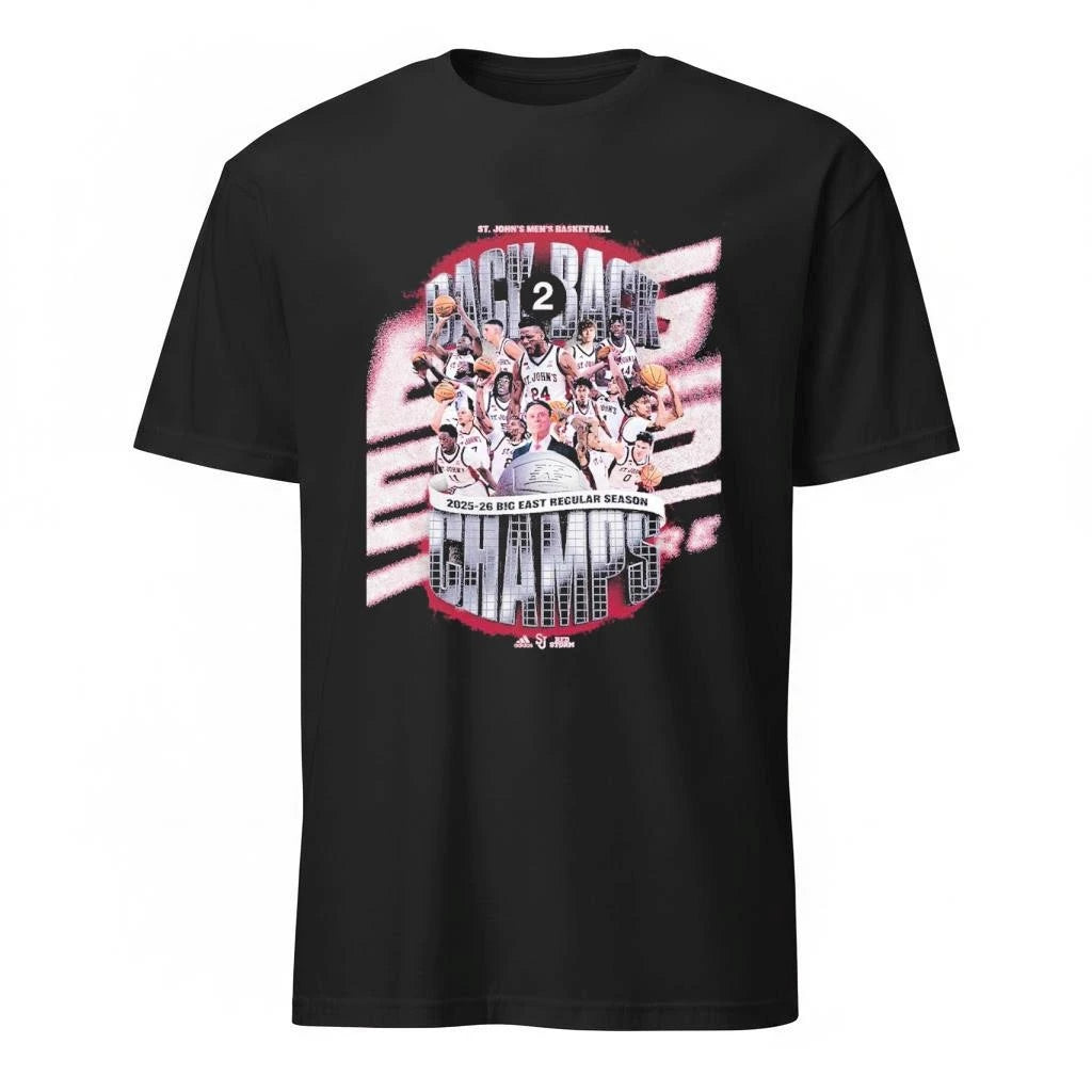 St John’s Red Storm Men’s Basketball Back To Back 2025 2026 Big East Regular Season Champions Shirt